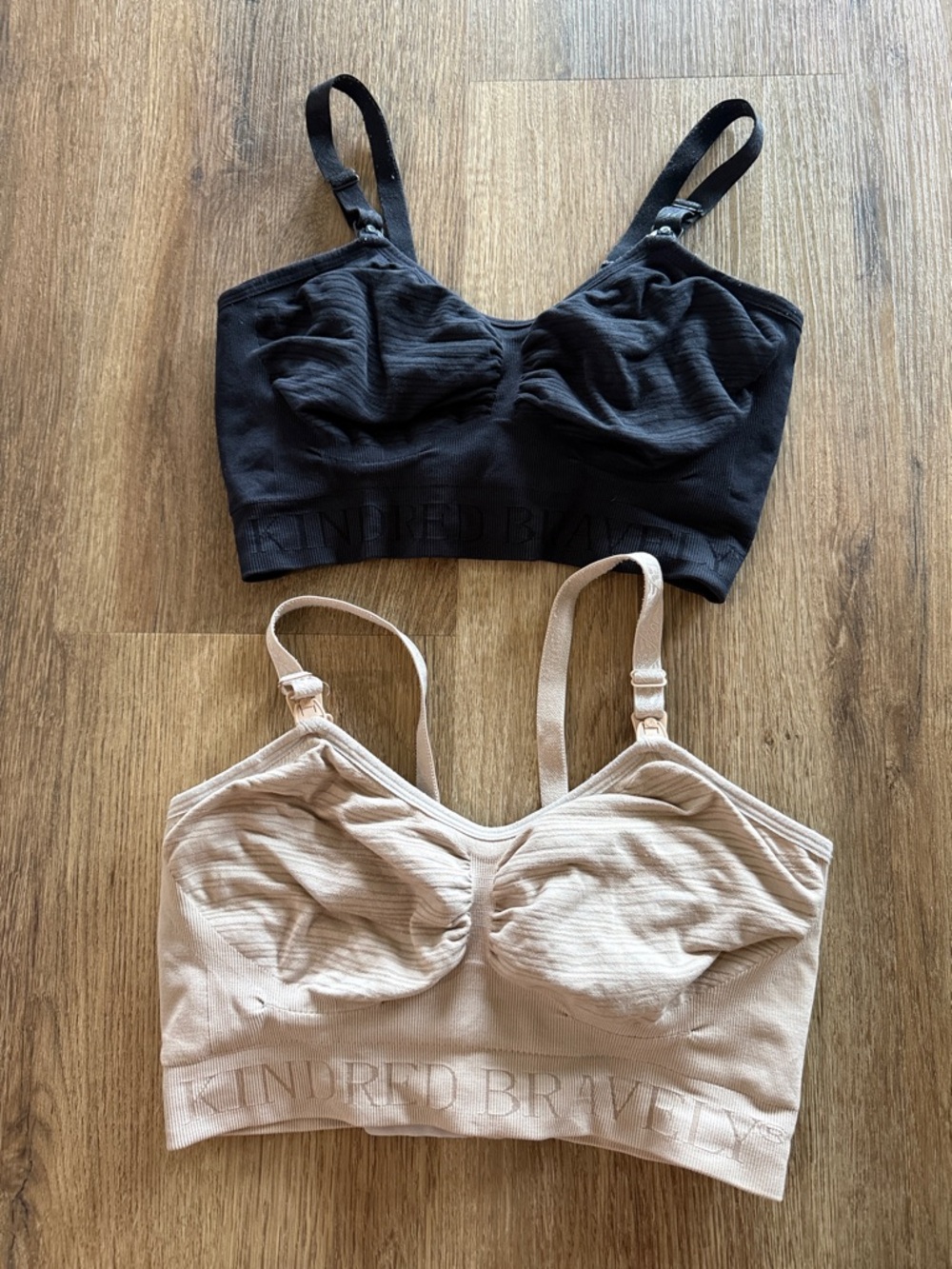 Kindred Bravely Nursing and Pumping Bra set in Black and Nude